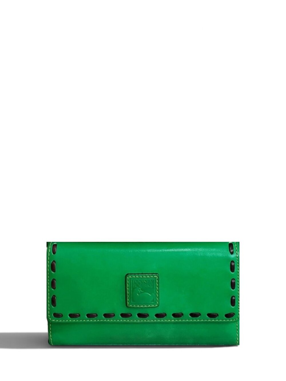 D&B Kelly Green Florentine Continental Clutch Wallet Checkbook